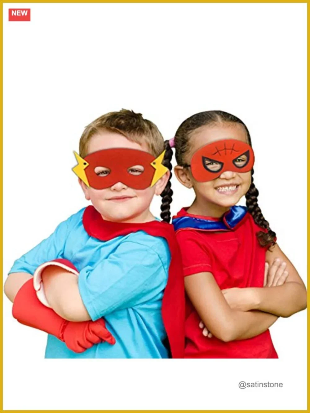 6 Pack Superhero Dress Up Costume Set Kids Pretend Play Capes Masks